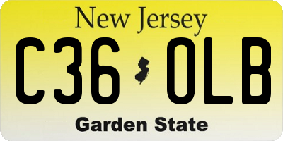 NJ license plate C36OLB