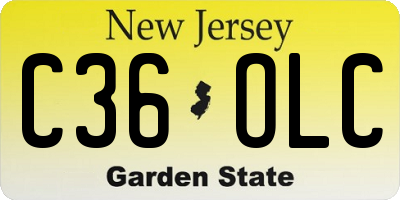 NJ license plate C36OLC