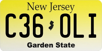 NJ license plate C36OLI