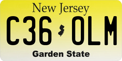 NJ license plate C36OLM