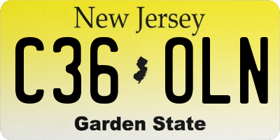 NJ license plate C36OLN