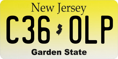 NJ license plate C36OLP