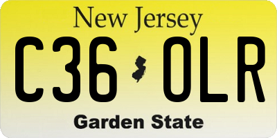 NJ license plate C36OLR