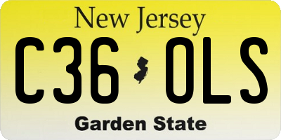 NJ license plate C36OLS