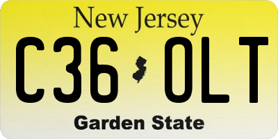 NJ license plate C36OLT