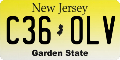 NJ license plate C36OLV