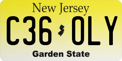 NJ license plate C36OLY
