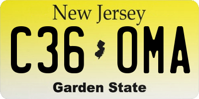 NJ license plate C36OMA