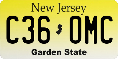 NJ license plate C36OMC