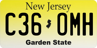 NJ license plate C36OMH