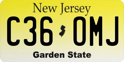 NJ license plate C36OMJ