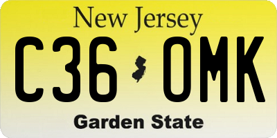 NJ license plate C36OMK