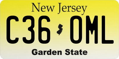 NJ license plate C36OML