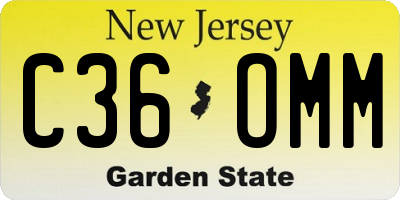 NJ license plate C36OMM