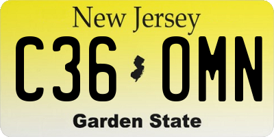 NJ license plate C36OMN