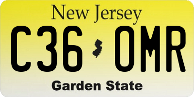 NJ license plate C36OMR