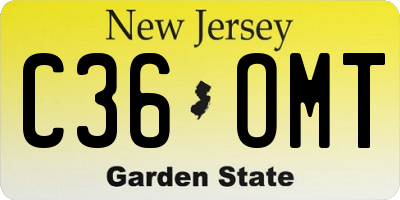 NJ license plate C36OMT