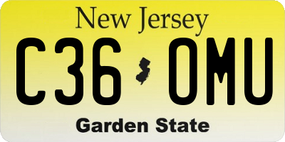 NJ license plate C36OMU