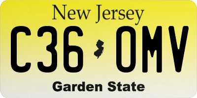 NJ license plate C36OMV