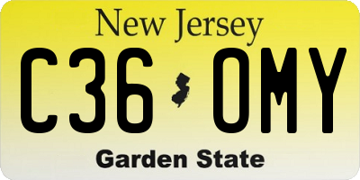 NJ license plate C36OMY