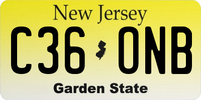 NJ license plate C36ONB