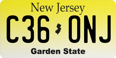 NJ license plate C36ONJ