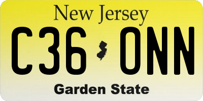 NJ license plate C36ONN