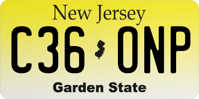 NJ license plate C36ONP