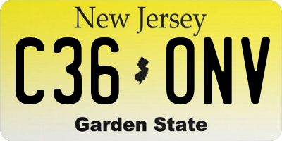 NJ license plate C36ONV