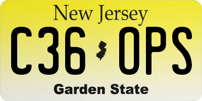 NJ license plate C36OPS
