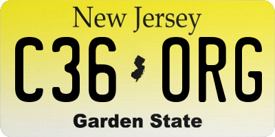 NJ license plate C36ORG