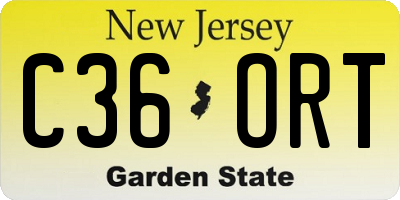 NJ license plate C36ORT
