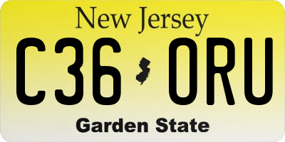 NJ license plate C36ORU