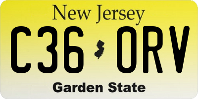 NJ license plate C36ORV