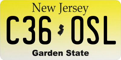 NJ license plate C36OSL