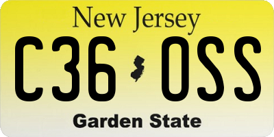 NJ license plate C36OSS