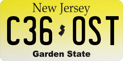 NJ license plate C36OST