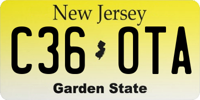 NJ license plate C36OTA