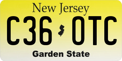 NJ license plate C36OTC