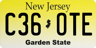 NJ license plate C36OTE