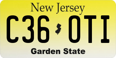 NJ license plate C36OTI