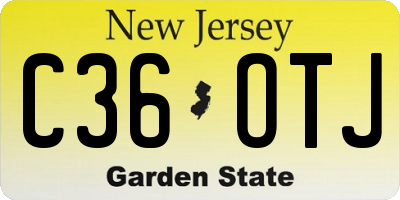 NJ license plate C36OTJ