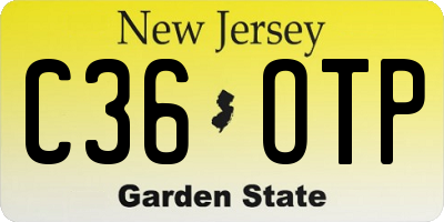 NJ license plate C36OTP
