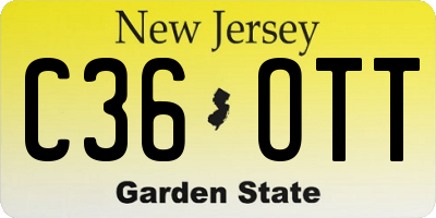 NJ license plate C36OTT