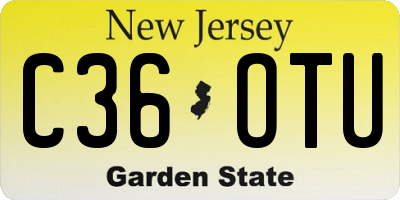 NJ license plate C36OTU