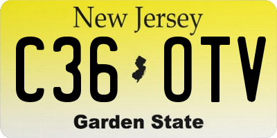 NJ license plate C36OTV
