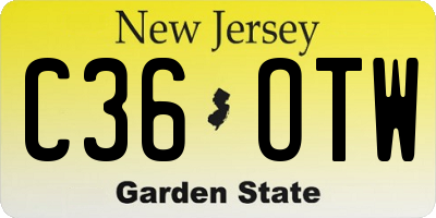 NJ license plate C36OTW