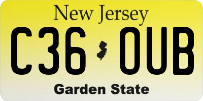 NJ license plate C36OUB