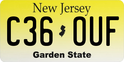 NJ license plate C36OUF