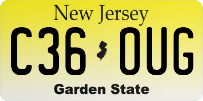 NJ license plate C36OUG